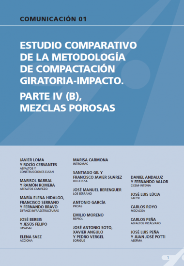 Estudio comparativo de la metodología de compactación giratoria-impacto. Parte IV (B), mezclas porosas