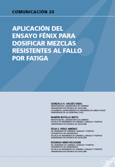 Aplicación del ensayo Fénix para dosificar mezclas resistentes al fallo por fatiga.