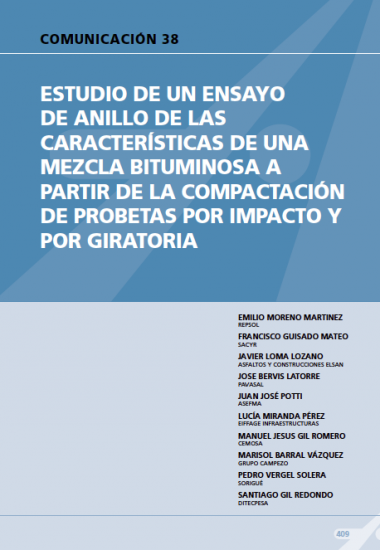 Estudio de un ensayo de anillo de las características de una mezcla bituminosa a partir de la compactación de probetas por impacto y por giratoria.