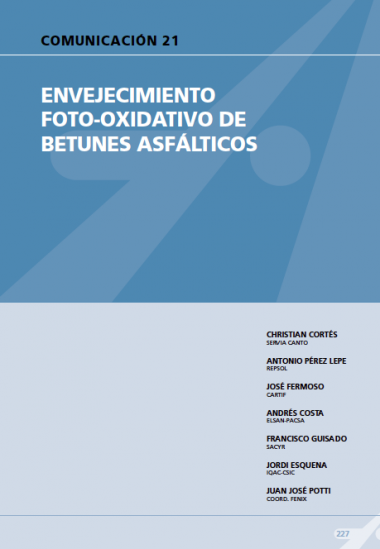 Envejecimiento foto-oxidativo de betunes asfálticos.