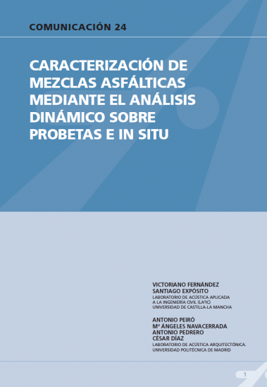 Caracterización de mezclas asfálticas mediante el análisis dinámico sobre probetas E in situ