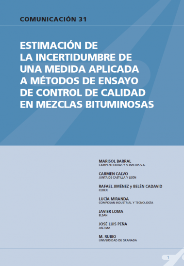 Estimación de la incertidumbre de una medida aplicada a métodos de ensayo de control de calidad en mezclas bituminosas