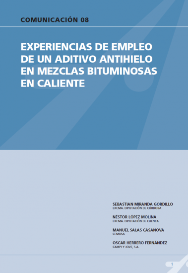 Experiencias de empleo de un aditivo antihielo en mezclas bituminosas en caliente