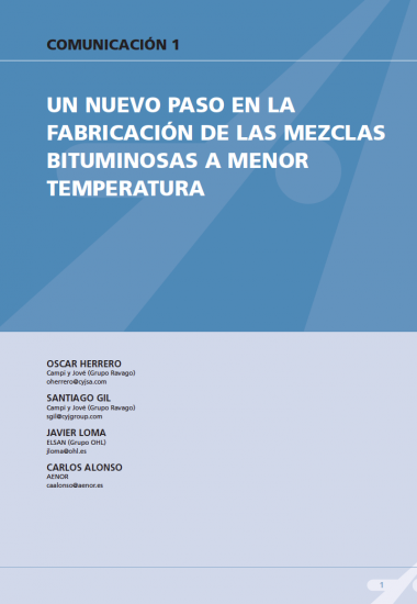 Un nuevo paso en la fabricación de las mezclas bituminosas a menor temperatura