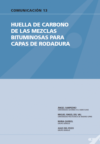 Huella de carbono de las mezclas bituminosas para capas de rodadura