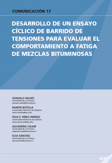 Desarrollo de un ensayo cíclico de barrido de tensiones para evaluar el comportamiento a fatiga de mezclas bituminosas