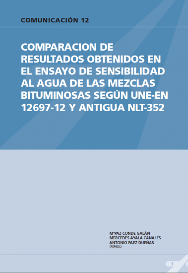 Comparación de resultados obtenidos en el ensayo de sensibilidad al agua de las mezclas bituminosas según une-en 12697-12 y antigua NLT-352.