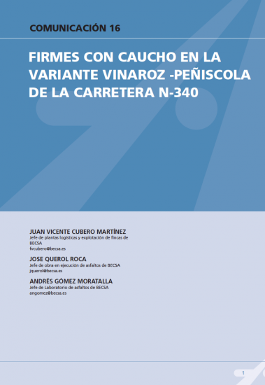 Firmes con caucho en la variante Vinaroz-Peñiscola de la carretera 