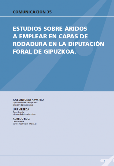 Estudios sobre áridos a emplear en capas de rodadura en la diputación foral de Guipúzcoa