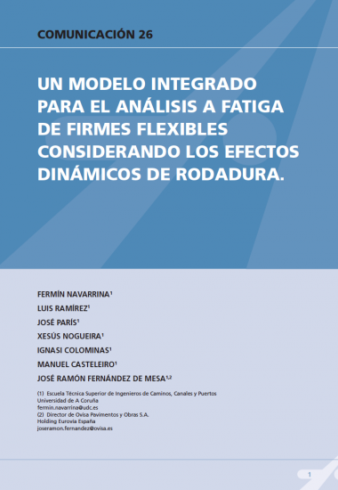 Un modelo integrado para el análisis a fatiga de firmes flexibles considerando los efectos dinámicos de la rodadura