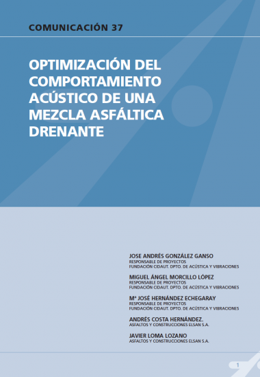 Optimización del comportamiento acústico de una mezcla asfáltica drenante.