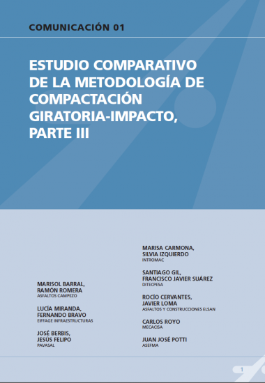 Estudio comparativos de la metodología de compactación giratoria-impacto, parte III