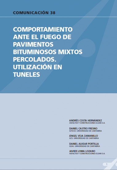 Comportamiento ante el fuego de pavimentos bituminosos mixtos percolados. Utilización de túneles