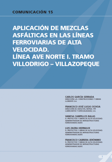 Aplicación de mezclas asfálticas en las líneas ferroviarias de alta velocidad. Línea Ave Norte I. Tramo Villodrigo-Villazopeque