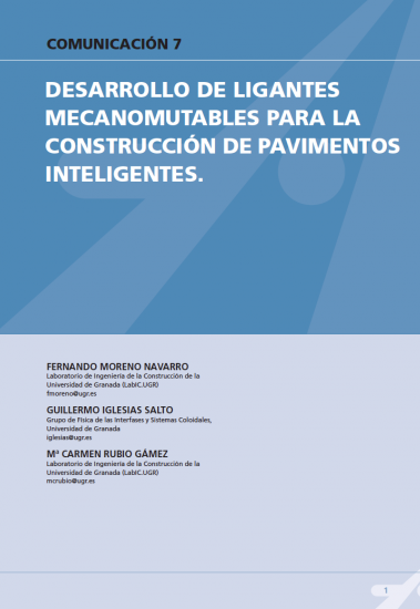 Desarrollo de ligantes mecanomutables para la construcción de pavimentos inteligentes