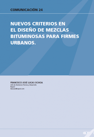 Nuevos criterios en el diseño de mezclas bituminosas para firmes urbanos