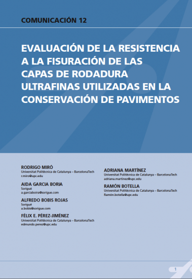 Evaluación de la resistencia a la fisuración de las capas de rodadura ultrafinas utilizadas en la conservación de pavimentos