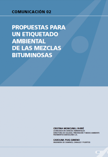 Propuestas para un etiquetado ambiental de las mezclas bituminosas.